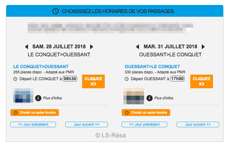 vente en ligne : choix des dates
