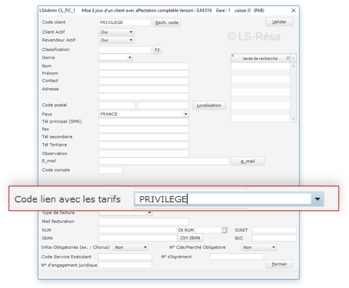 Nouvelle fiche client